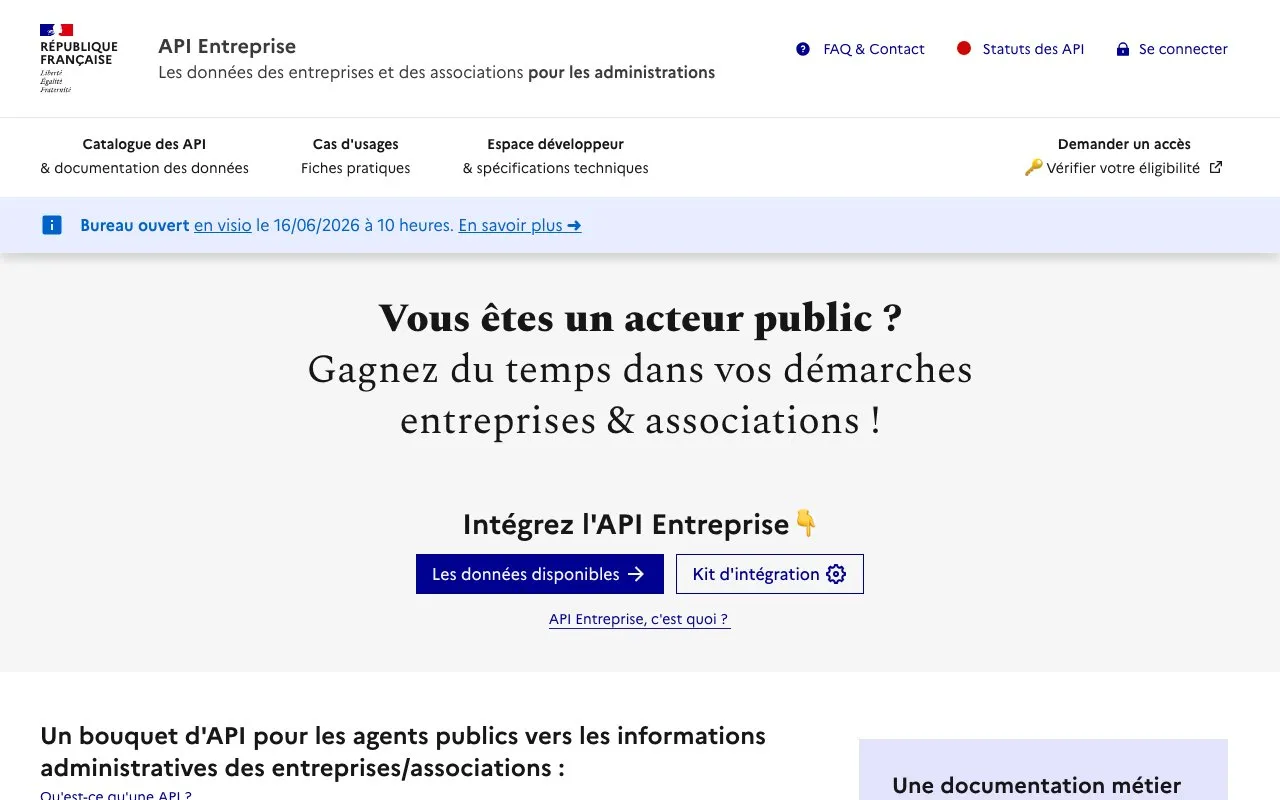 Aperçu API Entreprise