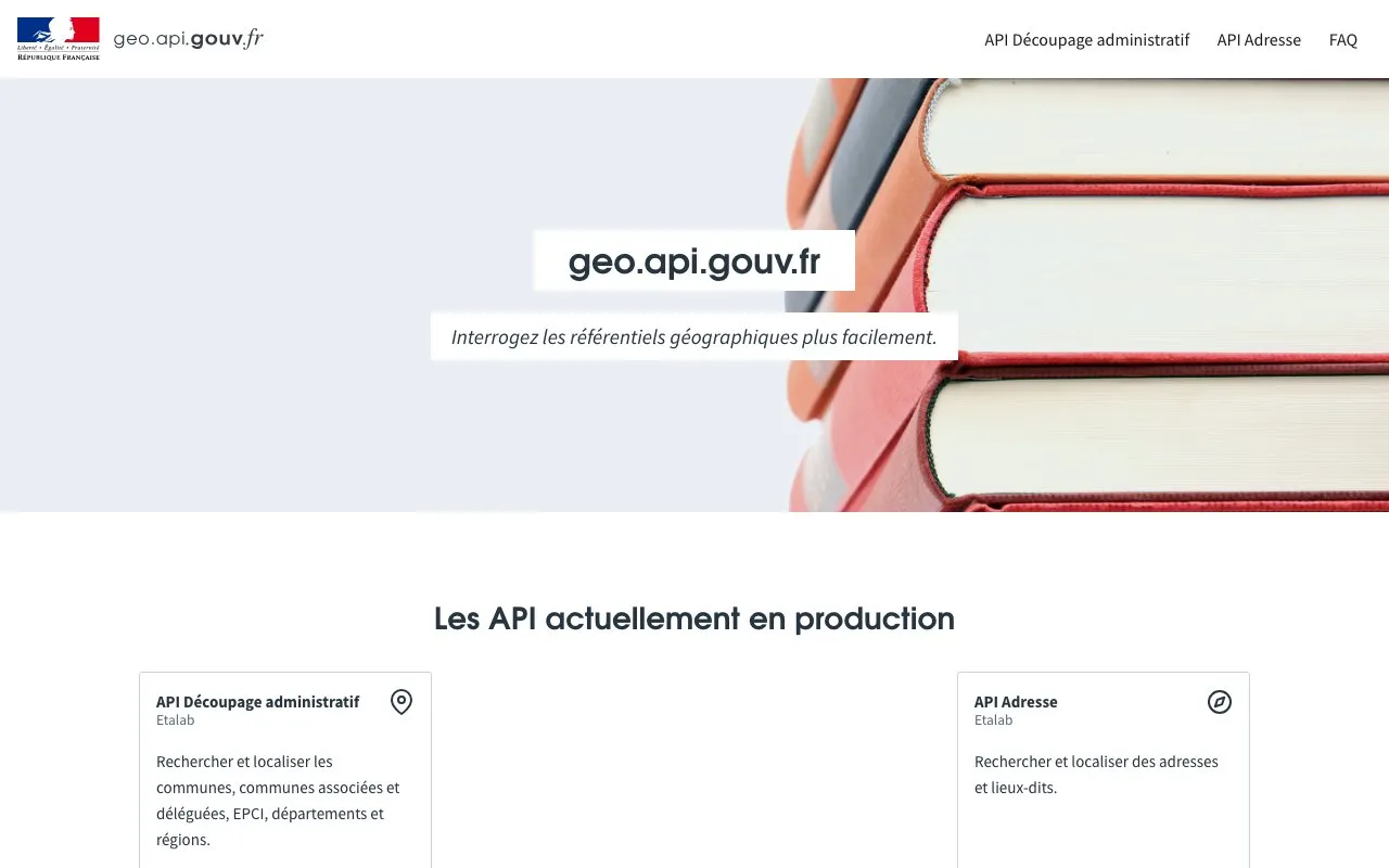 Aperçu API Géo (geo.api.gouv.fr)