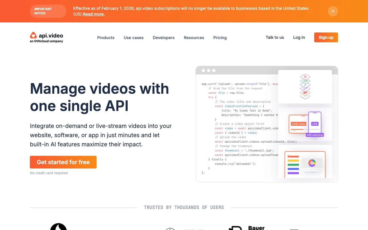 Aperçu api.video
