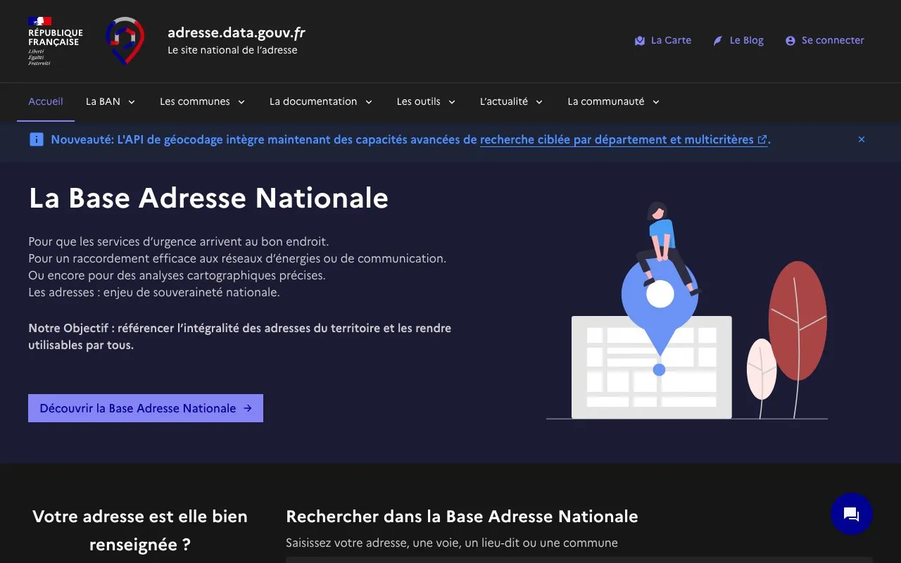 Aperçu Base Adresse Nationale (BAN)
