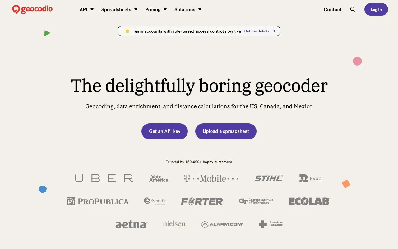Aperçu Geocodio