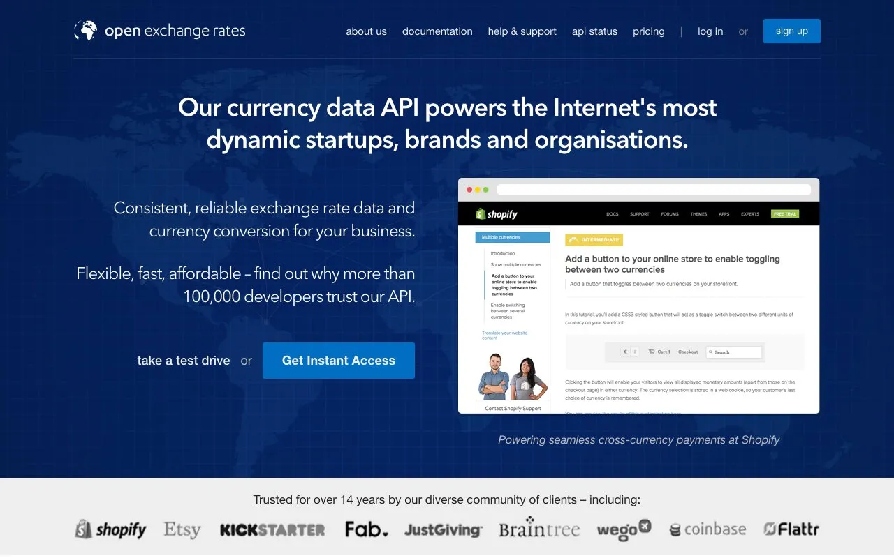Aperçu Open Exchange Rates