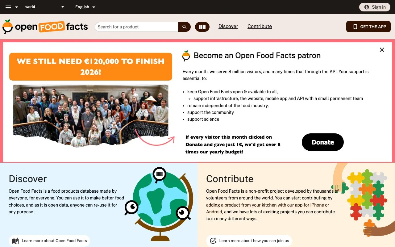 Aperçu Open Food Facts