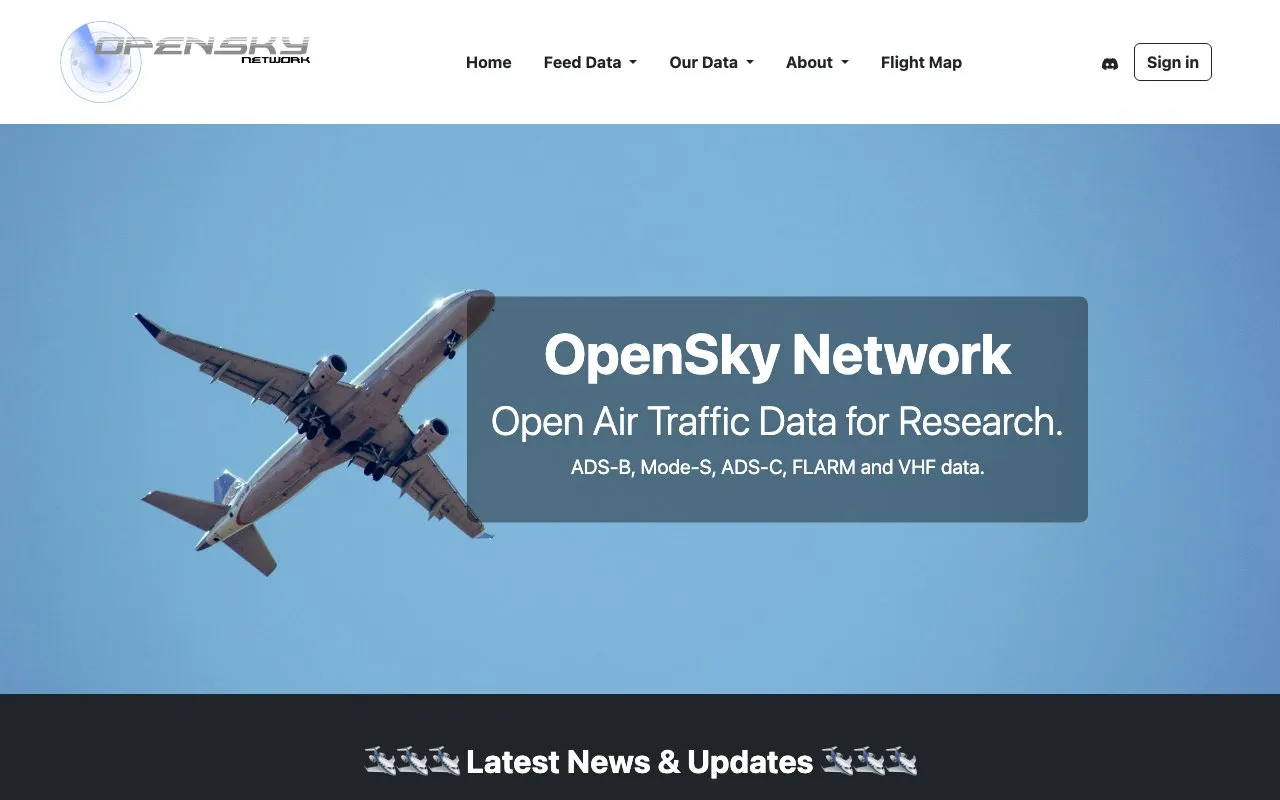 Aperçu OpenSky Network
