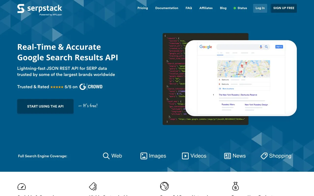 Aperçu Serpstack API