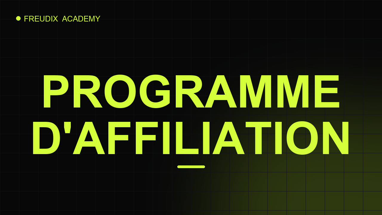 Aperçu Créer un programme d'affiliation
