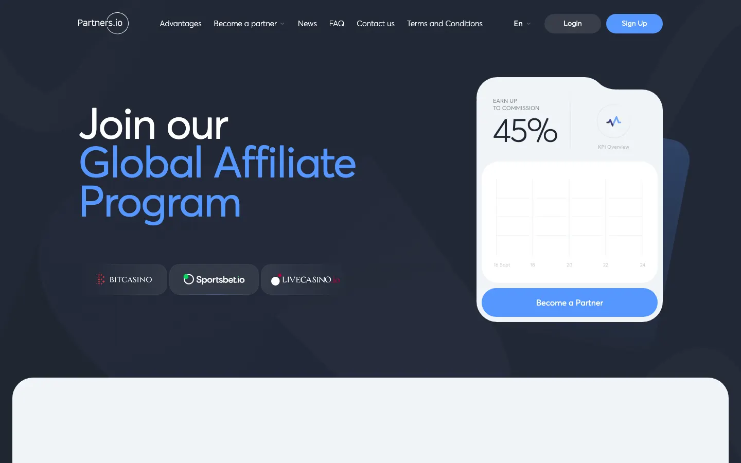 Aperçu du site Partners.io